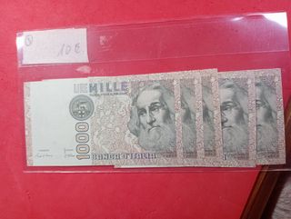 5 Banconote 1000 Lire Italia