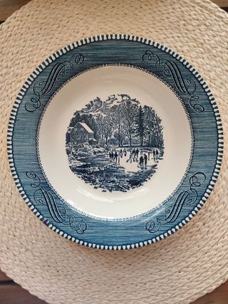 3 Platos Currier & Ives Royal, vintage
