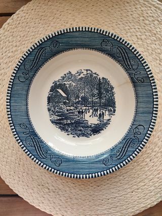 3 Platos Currier & Ives Royal, vintage