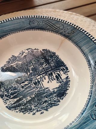 3 Platos Currier & Ives Royal, vintage