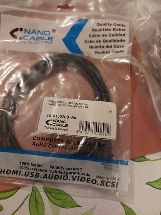 Cable USB 2.0 NANO CABLE - 1.8m .
6 por 5 euros
