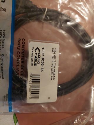 Cable USB 2.0 NANO CABLE - 1.8m .
6 por 5 euros