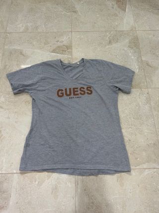Camiseta Guess XL gris vintage