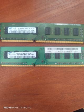 2x RAM Samsung DDR3 2GB cada RAM