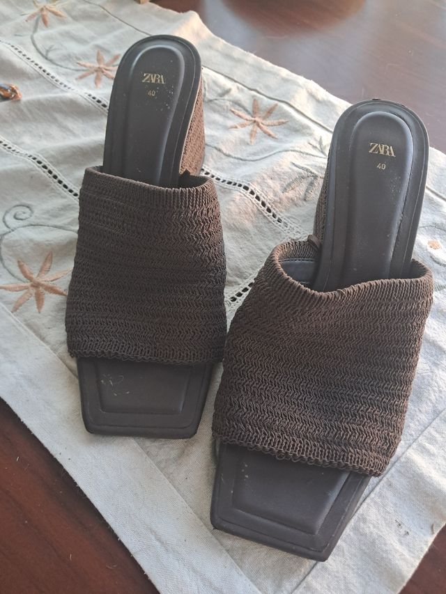 Sandalias Zara Marrón - Talla 40
