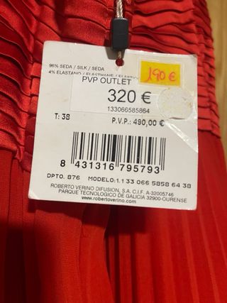 Vestido fiesta rojo Roberto Merino T38