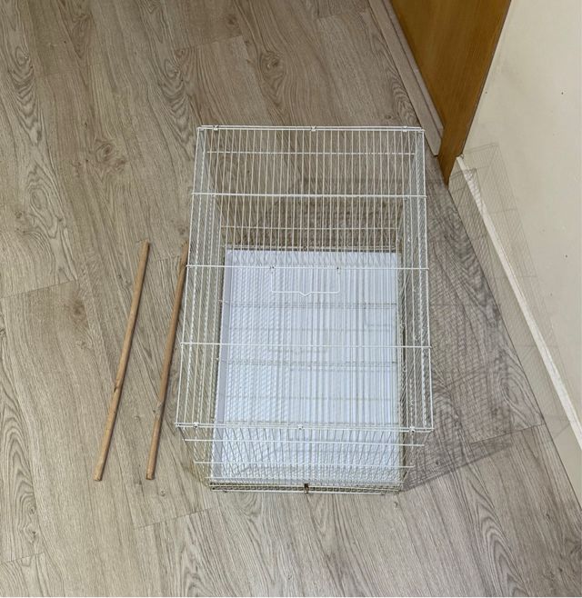 Jaula pajaros blanca