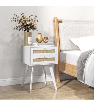 Mesitas noche - Rattan y Madera