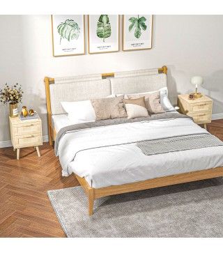 Mesitas noche - Rattan y Madera