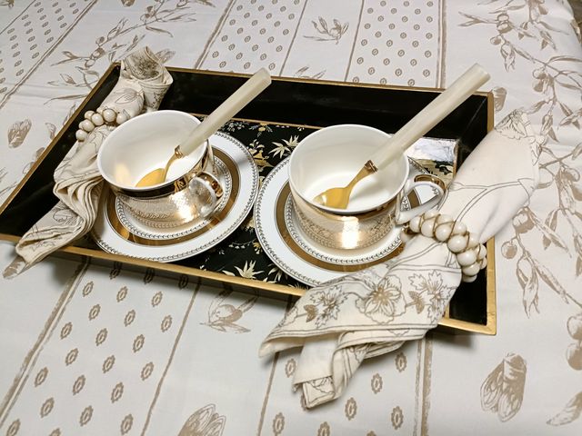 Servizio caffè oro-bianco x2