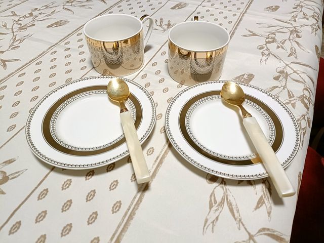 Servizio caffè oro-bianco x2