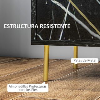 Mesita noche mármol-dorado moderna