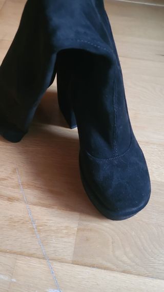 Botas altas negras tacón grueso - 39