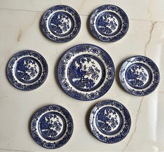 Juego de 6 platos porcelana azul y blanco