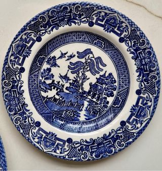 Juego de 6 platos porcelana azul y blanco