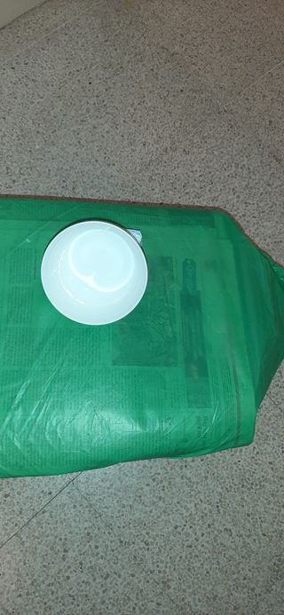 Cubiertos y bandeja blanca seminuevos