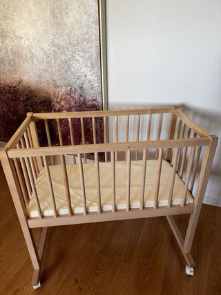 Minicuna madera ruedas 40x80cm