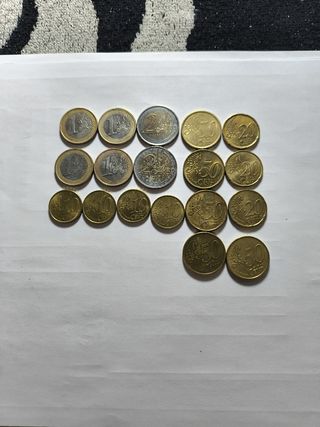 Monedas Euro - 2 de 1 de50cm de20cm y de20cm todas