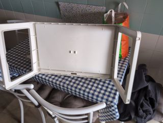 Mesa plegable blanca plástico