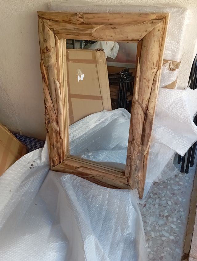 2 Espejos rústicos25 madera tronco Sklum
