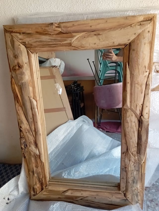 2 Espejos rústicos25 madera tronco Sklum