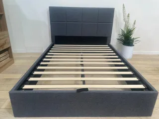 Cama canapé gris - cabecero tapizado
