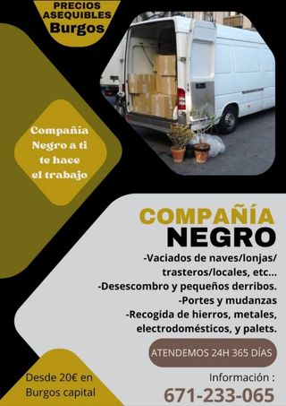 Porte, mudanza, vaciado y traslado