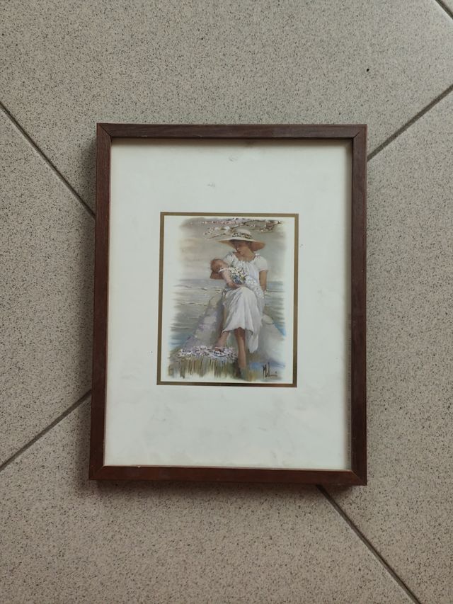 Quadro Dipinto Madre Bambino art.melani Innocenzo 