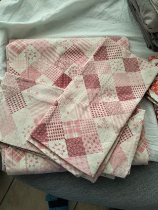 Lenzuola matrimoniali cotone beige rosa