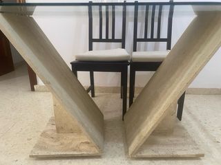 Mesa cristal & piedra - Comedor