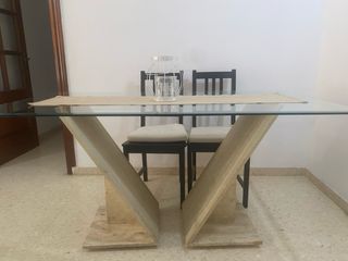 Mesa cristal & piedra - Comedor