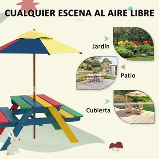 Mesa picnic infantil - multicolor