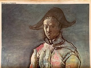 Poster di PABLO PICASSO: "Arlecchino"  del 1923