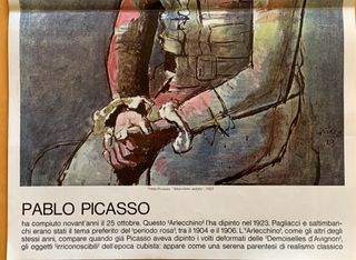 Poster di PABLO PICASSO: "Arlecchino"  del 1923