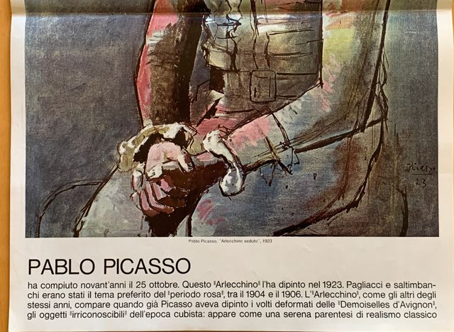 Poster di PABLO PICASSO: "Arlecchino"  del 1923