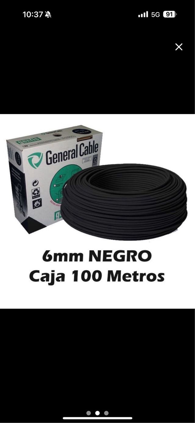 Cable eléctrico 6mm y 4mm