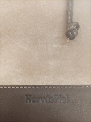 Bolso bandolera piel beige