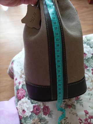 Bolso bandolera piel beige