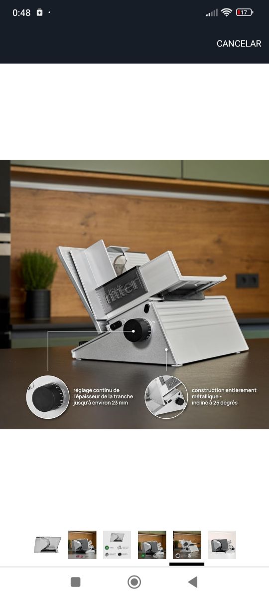 Cortadora de fiambres Ritter - 65W