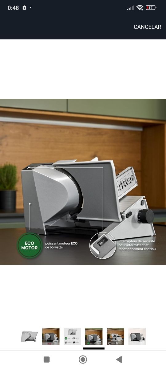 Cortadora de fiambres Ritter - 65W