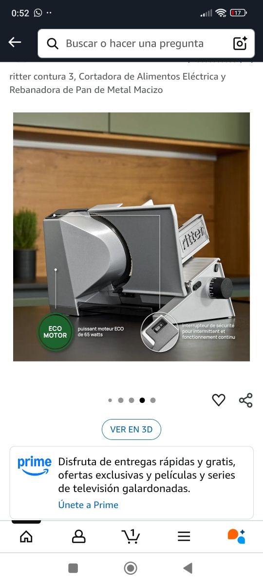 Cortadora de fiambres Ritter - 65W