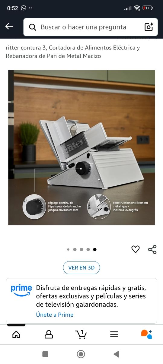 Cortadora de fiambres Ritter - 65W