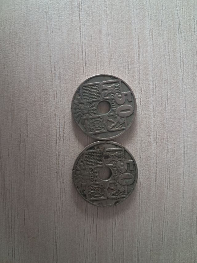 2 Monedas 50 Céntimos Peseta 1949