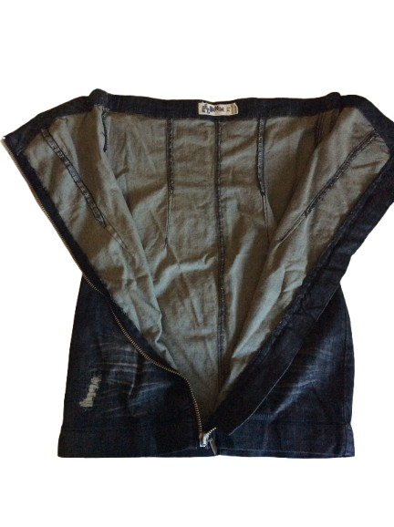 Vestido vaquero-azul, tubo