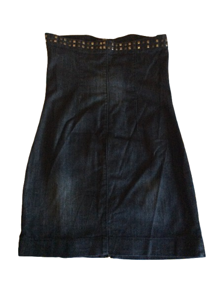 Vestido vaquero-azul, tubo