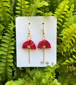 Pendientes Abanico Origami Washi Japan