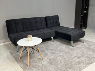 Sofá cama chaise longue negro