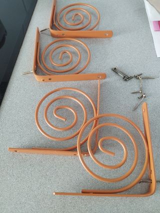 4 Soportes espiral naranja 15x15cm