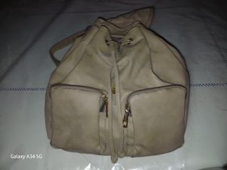 Mochila beige - de ante