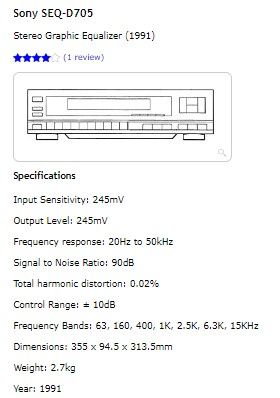 Ecualizador SONY SEQ-D705-3